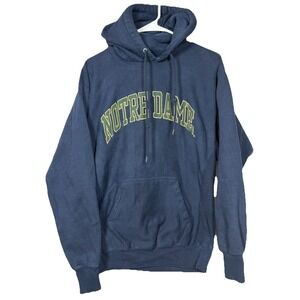 Vintage Notre Dame Hoodie Steve & Barry's Navy Pullover Sweatshirt Men's M